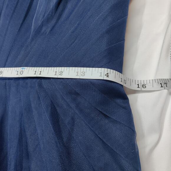 White by Vera Wang Navy Blue Strapless Tulle Mini Dress Bridesmaid Prom Gown 10 - Picture 11 of 12